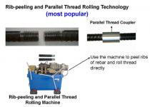rib-peeling and thread rolling machine